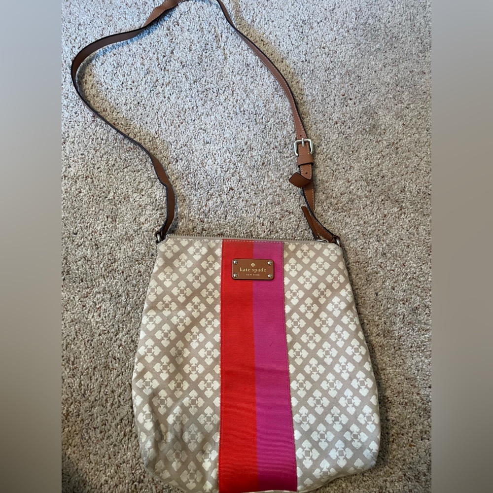 Kate Spade Beige and Pink Crossbody Bag